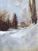 Valentin Serov Winter in Abramtsevo A House oil painting picture wholesale